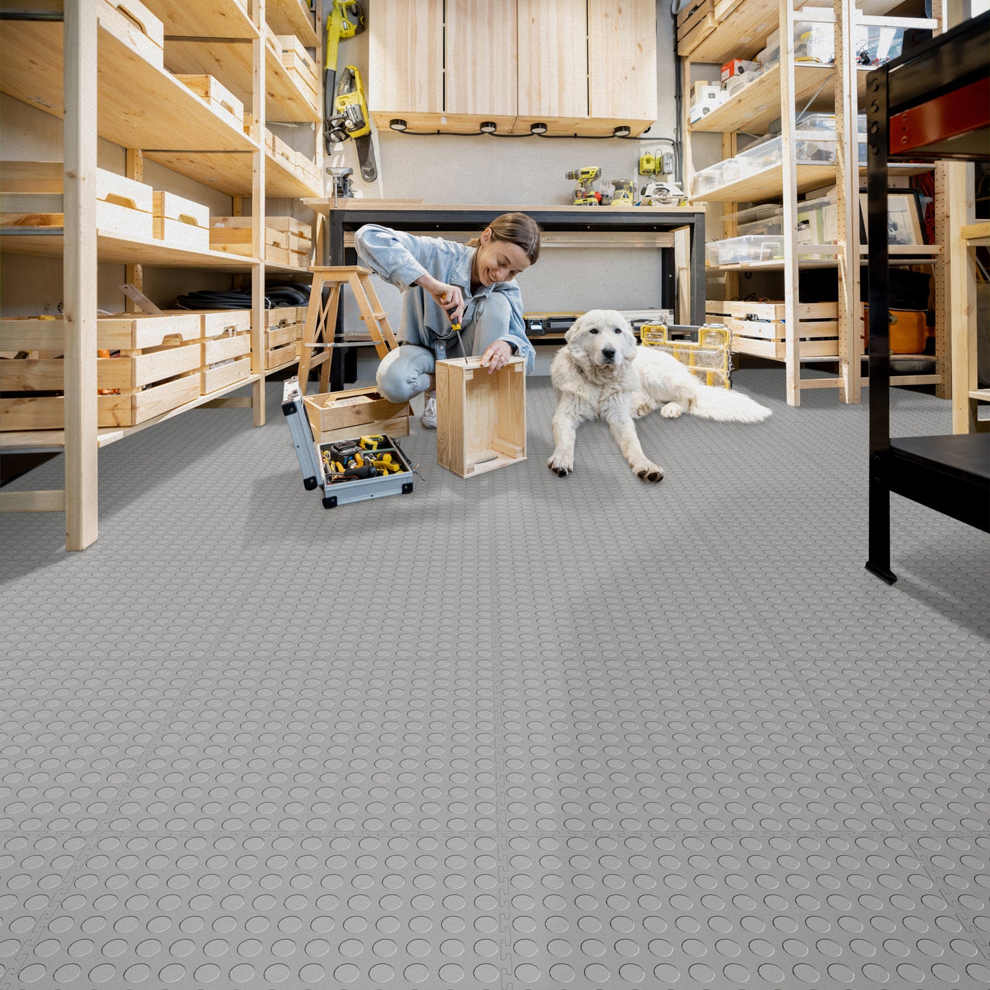 Light Gray Coin Tile Case