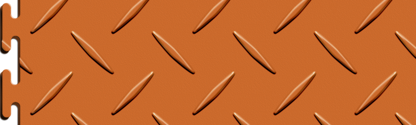 Orange Diamond Plate Tile Sample