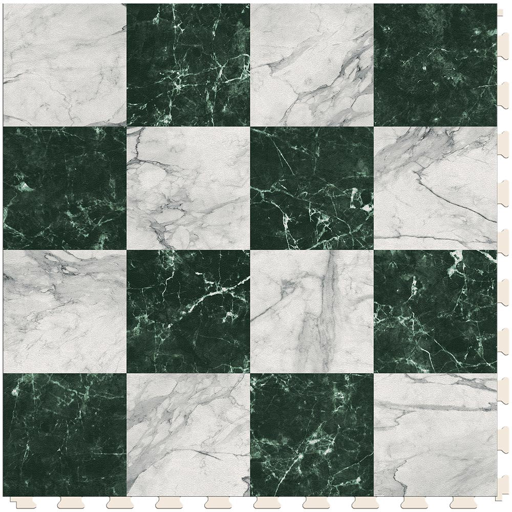 Marble Green Small Checkered Luxury Tile Case