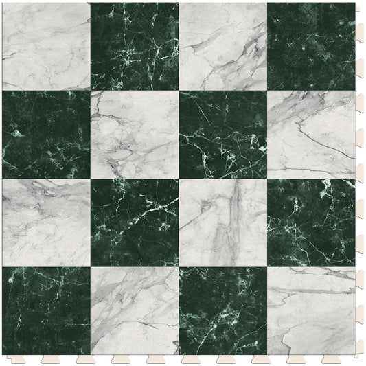 Marble Green Small Checkered Luxury Tile Case