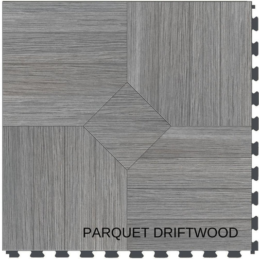 Closeout Driftwood Parquet Luxury Vinyl Tile