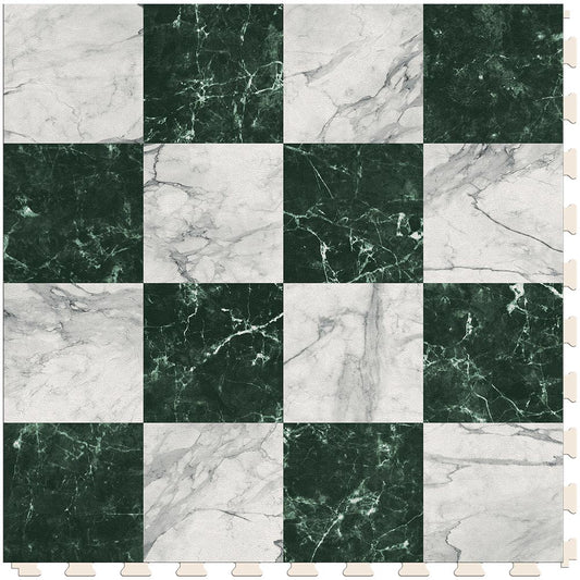 Marble Green Small Checkered Luxury Tile Sample